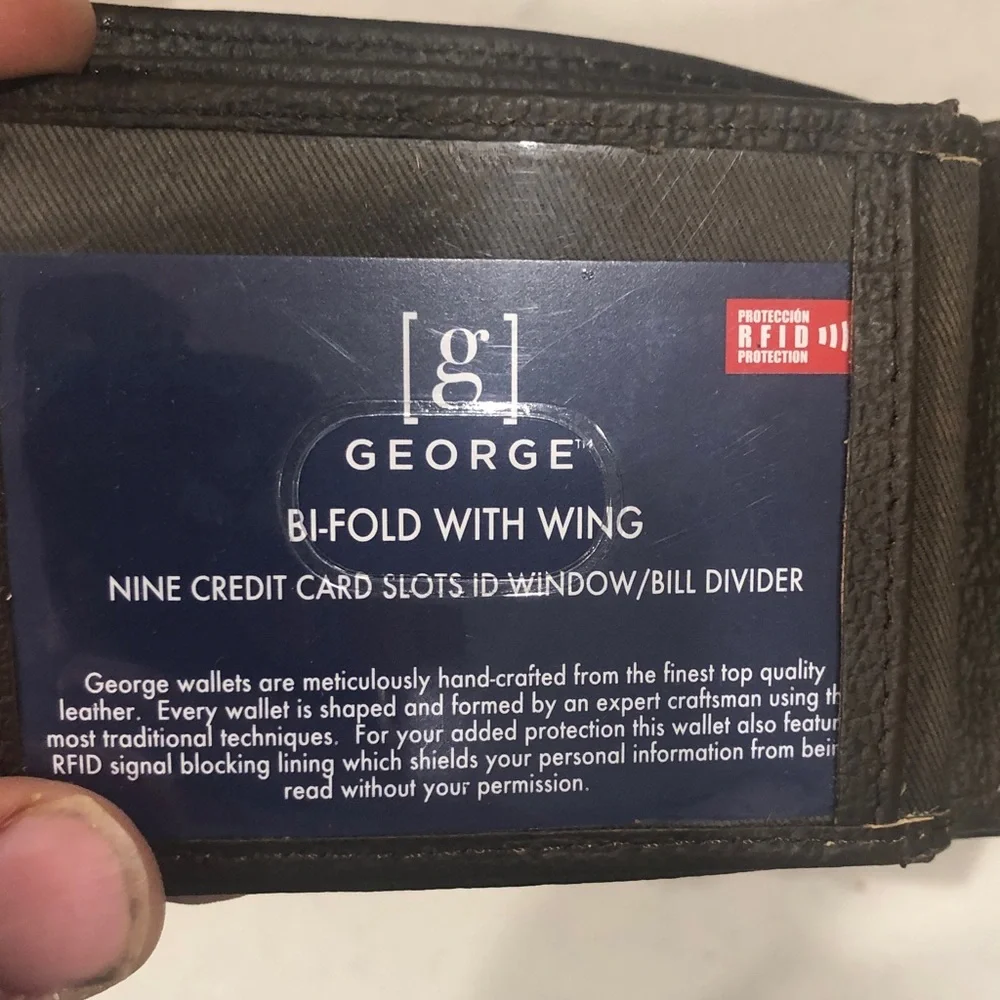 George Dark Brown Leather Bi-fold Wallet